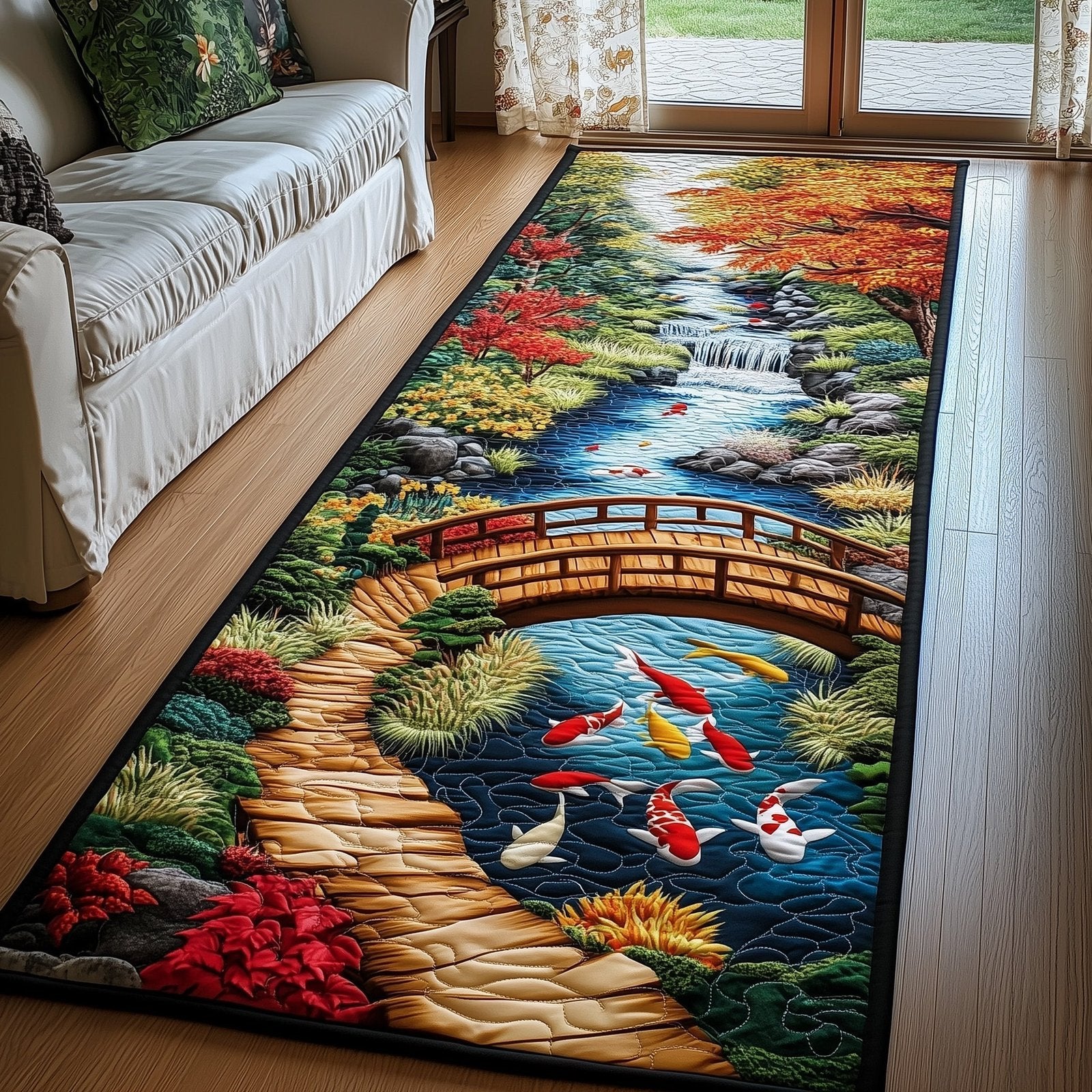 Koi Spirit Runner Rug - Nature Design | Serene Runner Rug