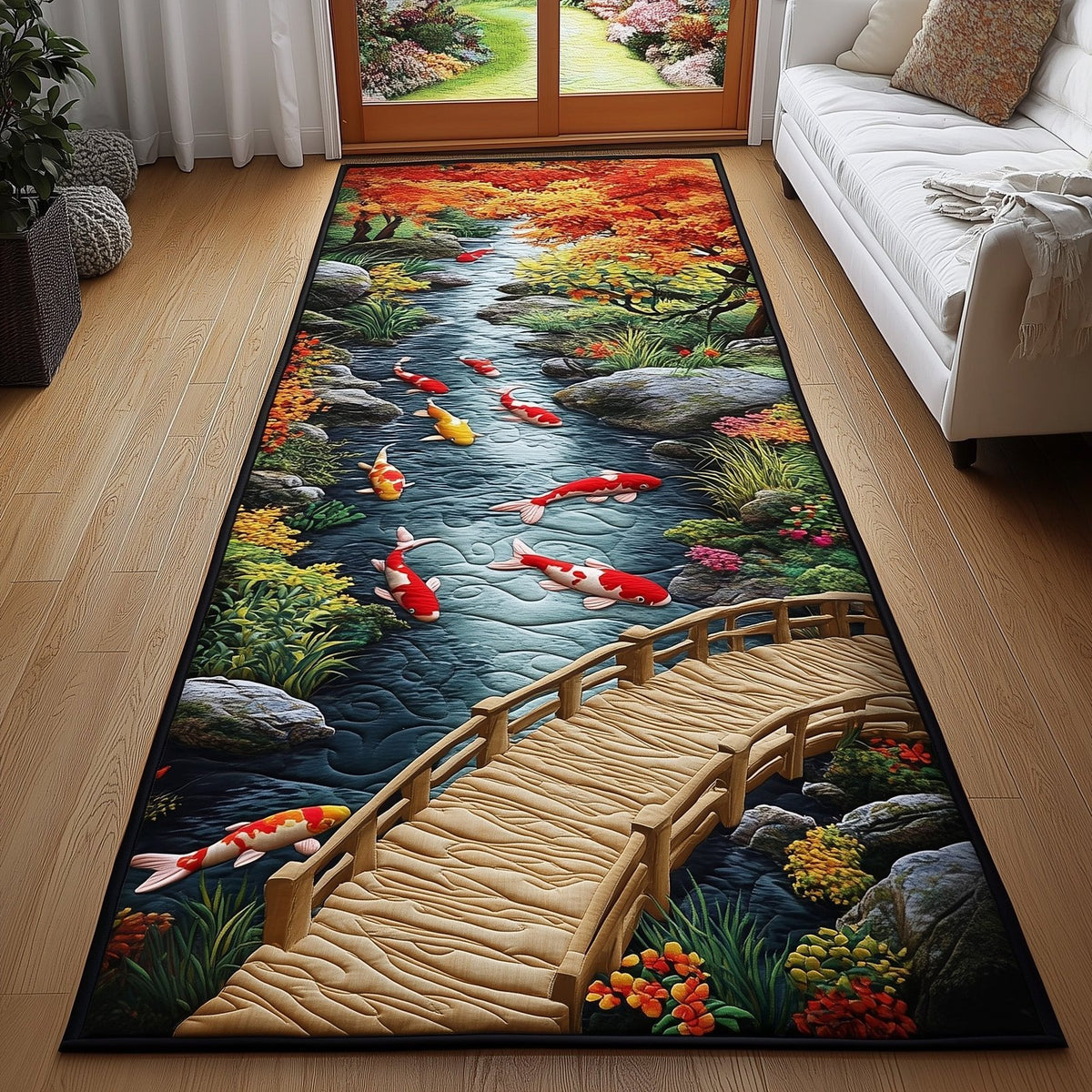 Koi Spirit Runner Rug - Nature Design | Serene Runner Rug