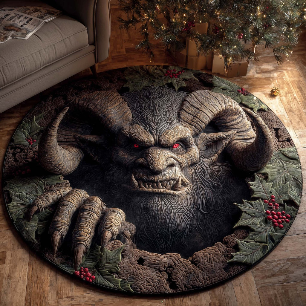 Krampus Eve Round Mat Rug - Nature Design | Serene Home Decor
