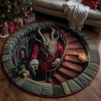 Krampus Eve (Design 9) Round Mat Rug - washable non-slip printed rug