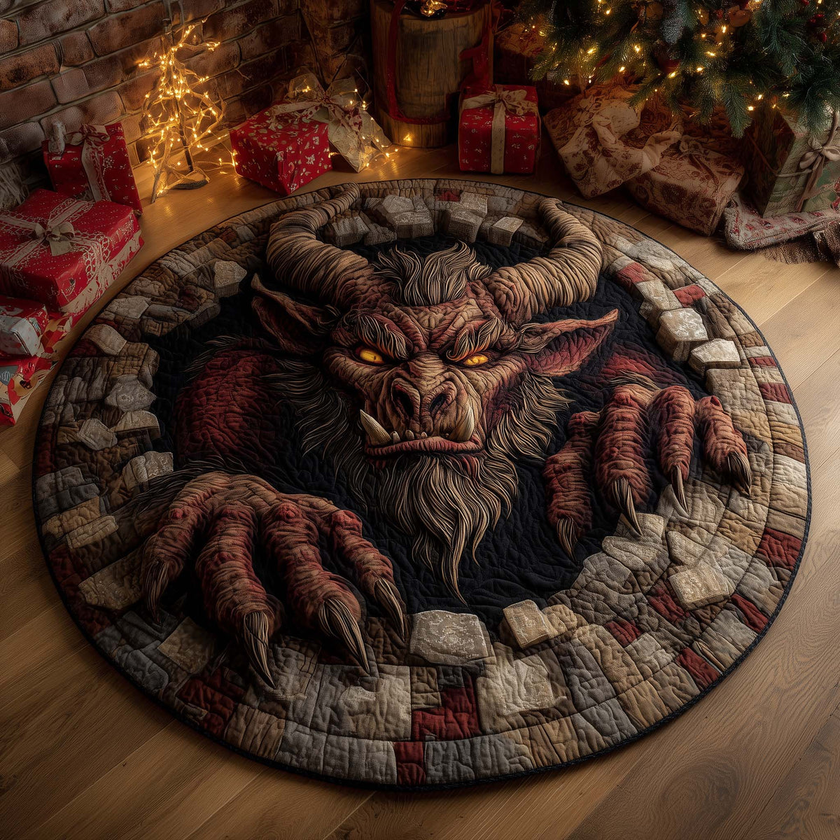 Krampus Round Mat Rug