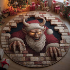 Krampus (Design 7) Round Mat Rug - washable non-slip printed rug