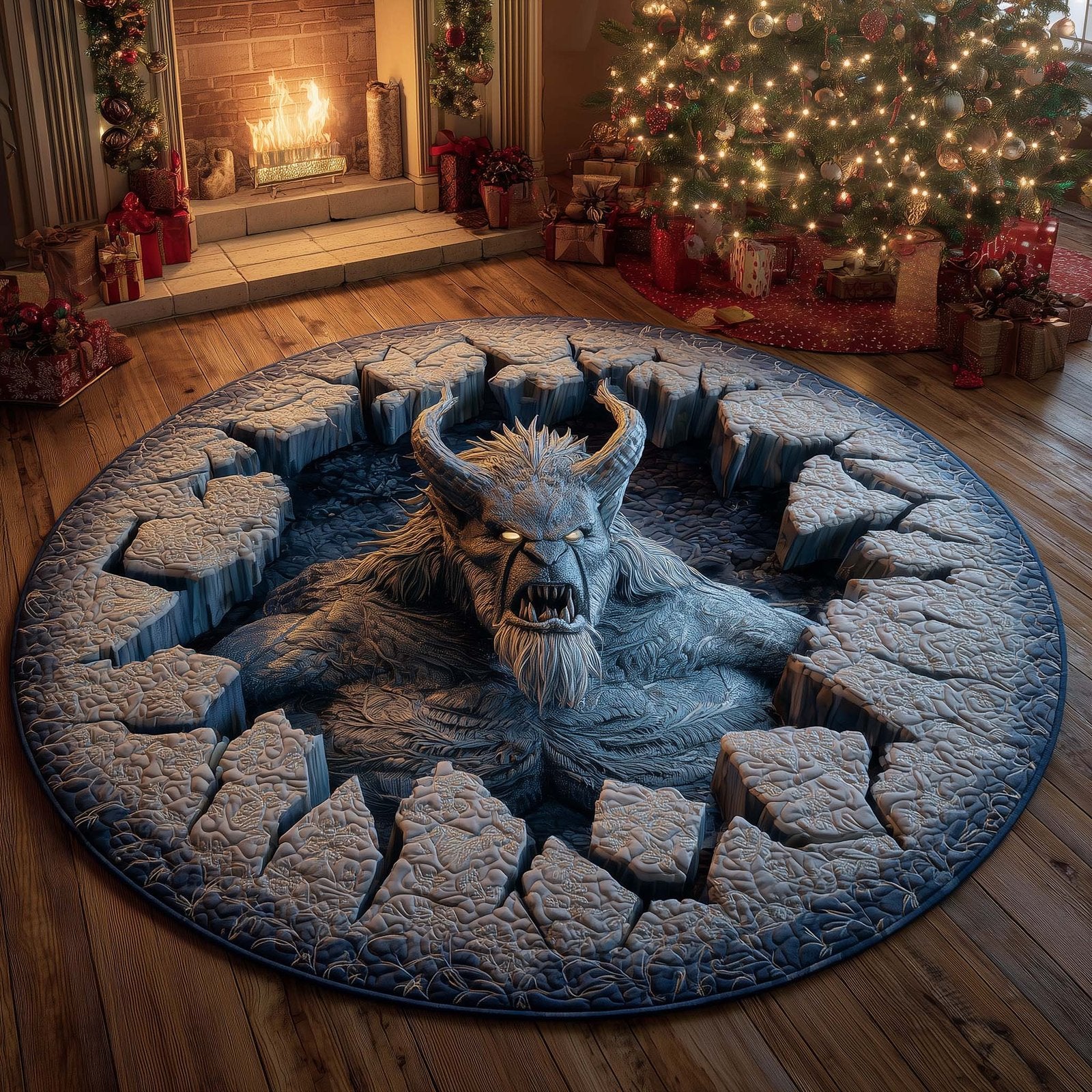 Krampus Round Mat Rug - Nature Design | Serene Home Decor