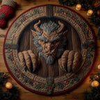 Krampus (Design 6) Round Mat Rug - washable non-slip printed rug