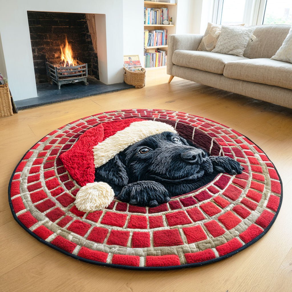Labrador Chimney Watch Round Mat Rug - Cute Pet Design | Animal Printed Home Decor