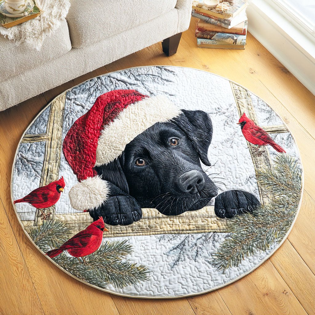Labrador Cozy Slumber Round Mat Rug - Cute Pet Design | Animal Printed Home Decor