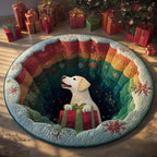 Labrador Gift Round Mat Rug - washable non-slip printed rug