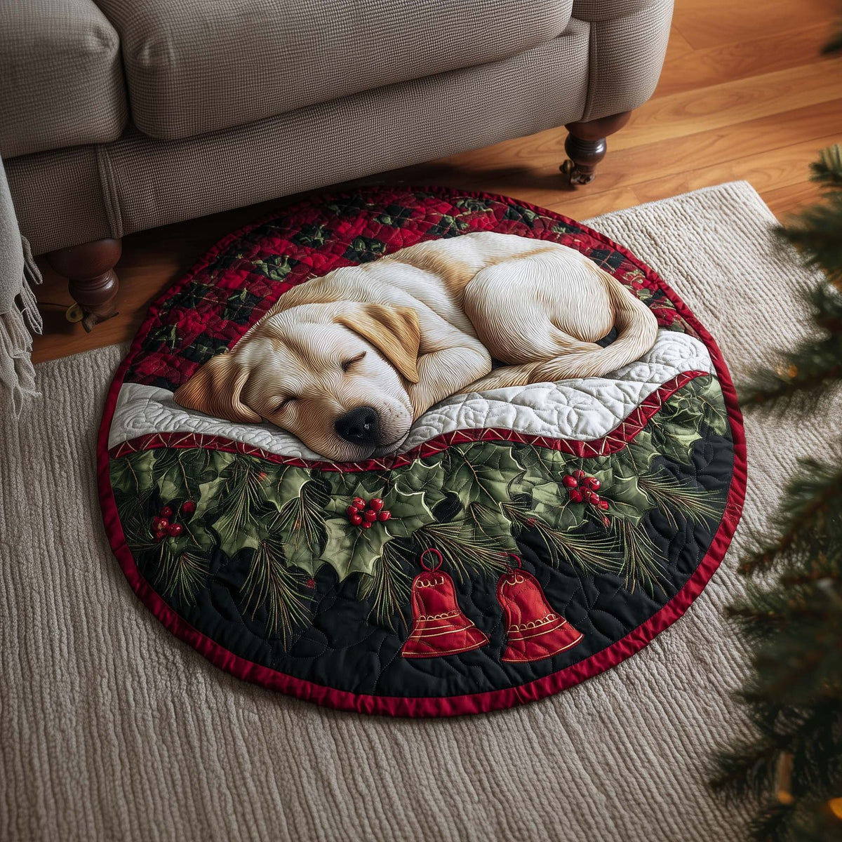 Labrador Round Mat Rug - Cute Pet Design | Animal Printed Home Decor