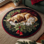 Labrador Round Mat Rug - Cute Pet Design | Animal Printed Home Decor