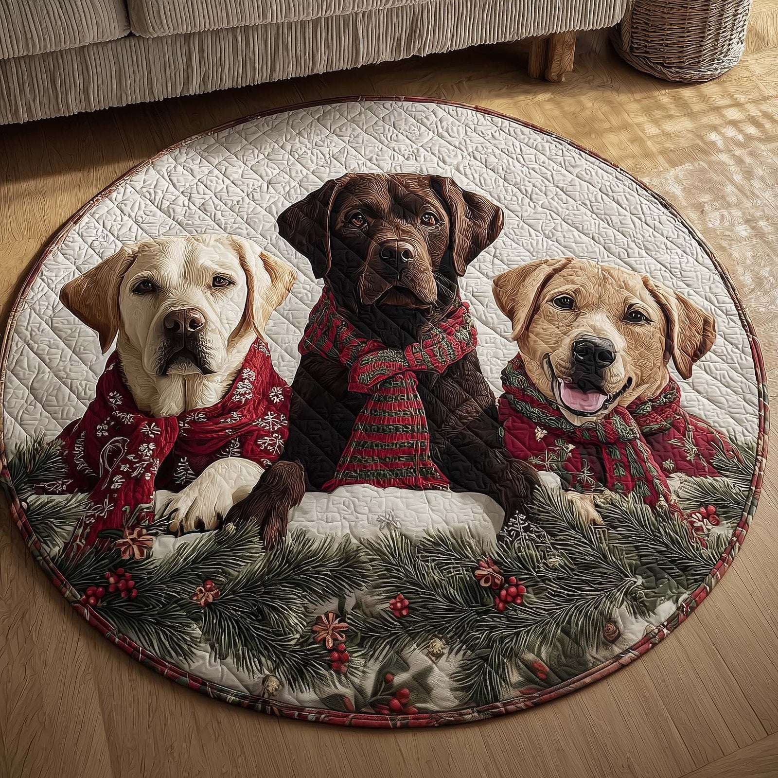 Labrador Round Mat Rug - Cute Pet Design | Animal Printed Home Decor