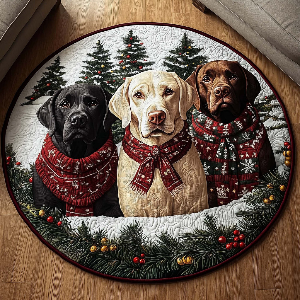 Labrador Round Mat Rug - Cute Pet Design | Animal Printed Home Decor
