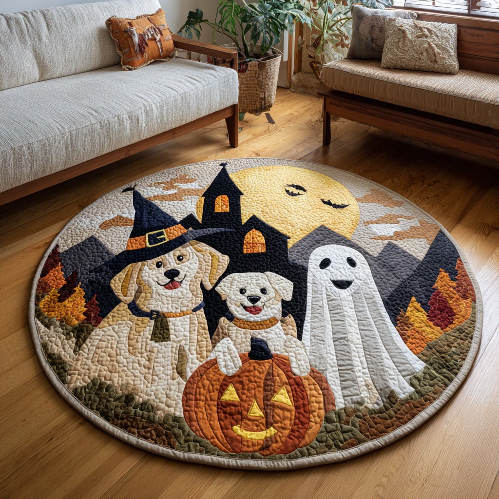 Labrador Retriever Pals Round Mat Rug - Cute Pet Design | Animal Printed Home Decor