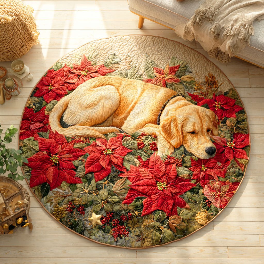 Labrador Silent Nap Round Mat Rug - Cute Pet Design | Animal Printed Home Decor