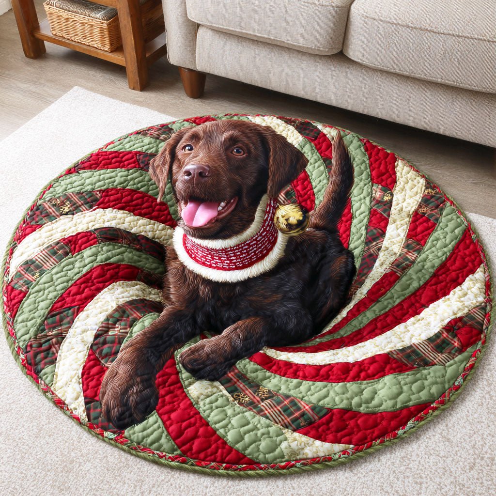 Labrador Vortex Spiral Round Mat Rug - Cute Pet Design | Animal Printed Home Decor