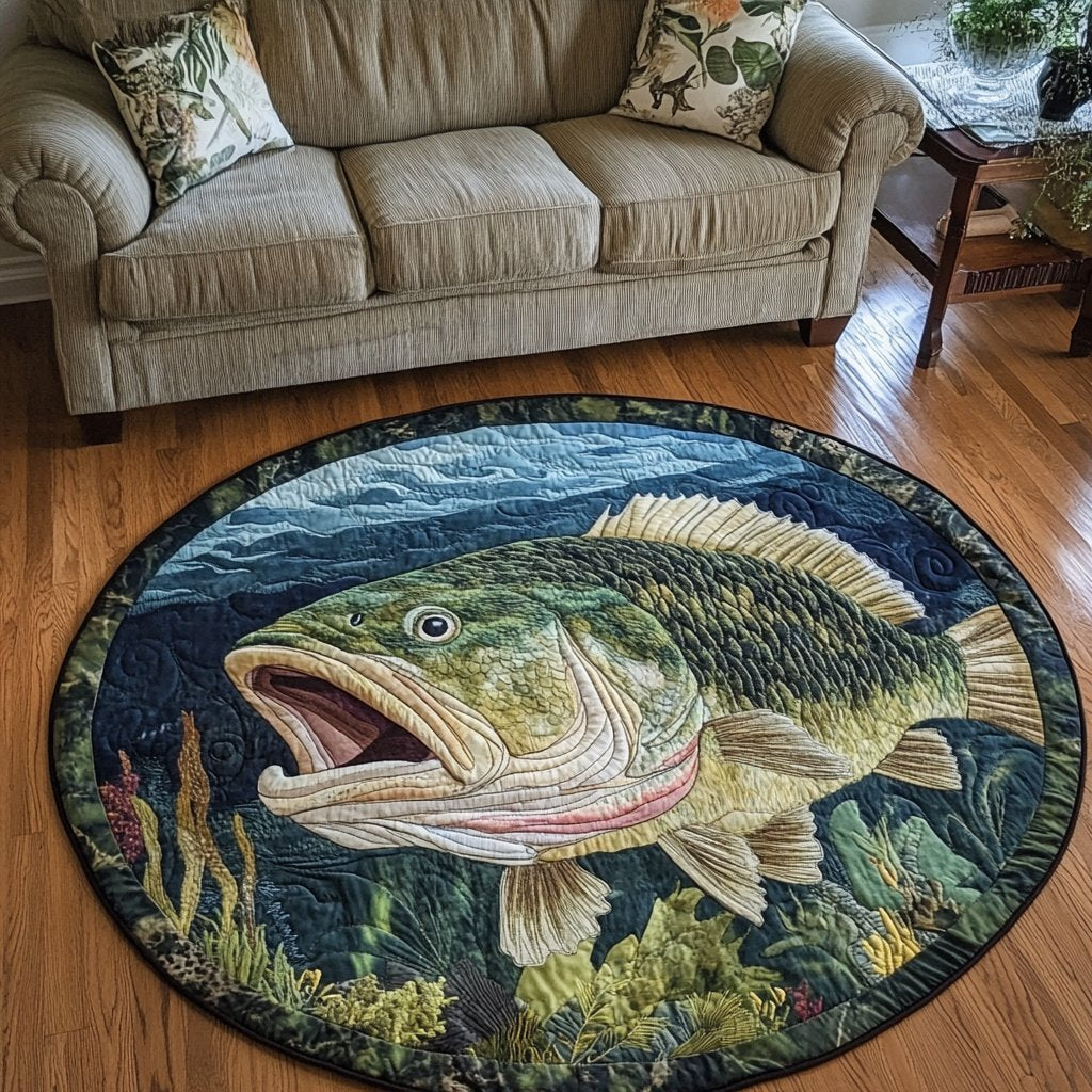 Lake Life Round Mat Rug - washable non-slip printed rug