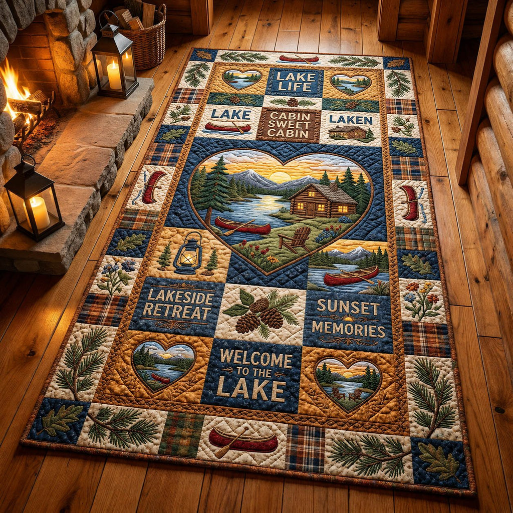 Lakeside Cabin Fishing Runner Rug - Nature Design | Serene Runner Rug