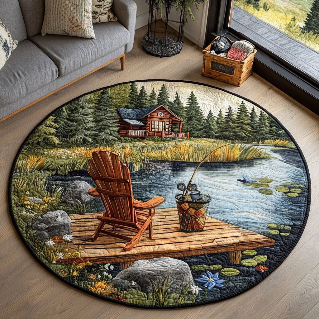 Lakeside Comfort Round Mat Rug - washable non-slip printed rug