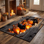 Lantern Cat Patch area rug in a living room