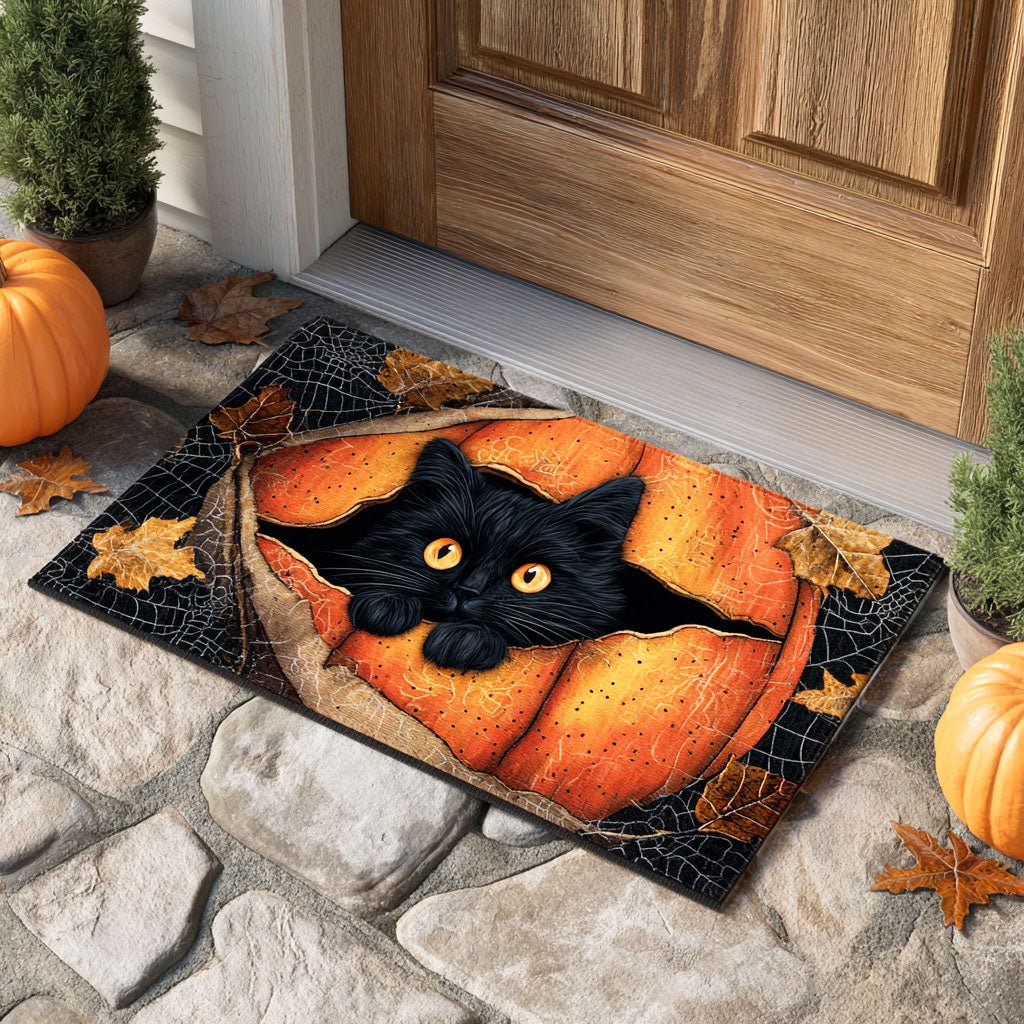 Lantern Cat Spirit Doormat - Cute Animal Design | Printed Welcome Doormat