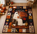 Lantern Fall Ghost area rug in a living room