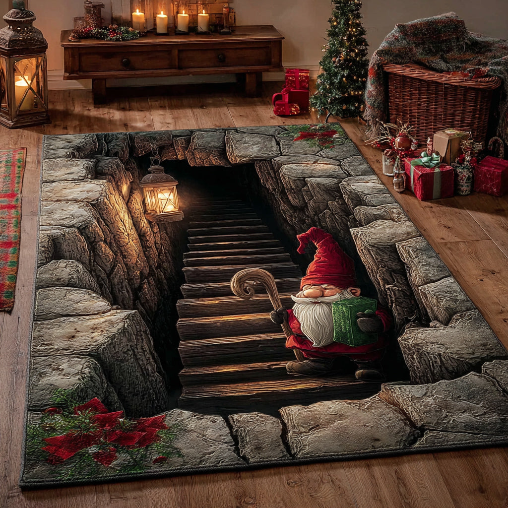 Lantern Gnome area rug in a living room