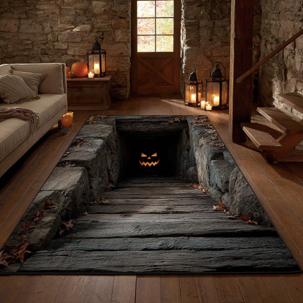 Lantern Hollow area rug in a living room