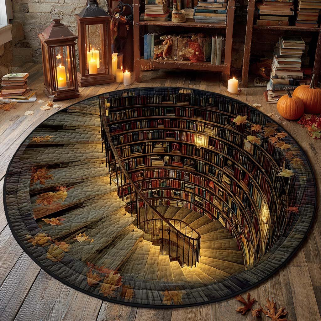 Lantern Spire Round Mat Rug - washable non-slip printed rug