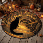 Lantern of Secrets Round Mat Rug - washable non-slip printed rug