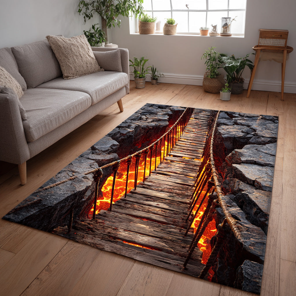 Lava Crossing area rug in a living room