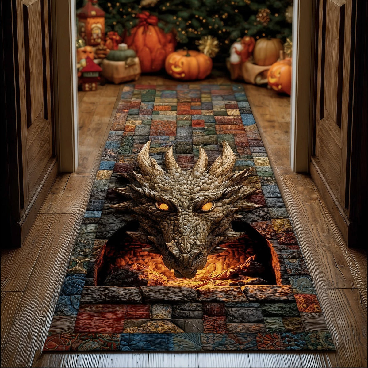 Lava Dragon Runner Rug - Nature Design | Serene Runner Rug