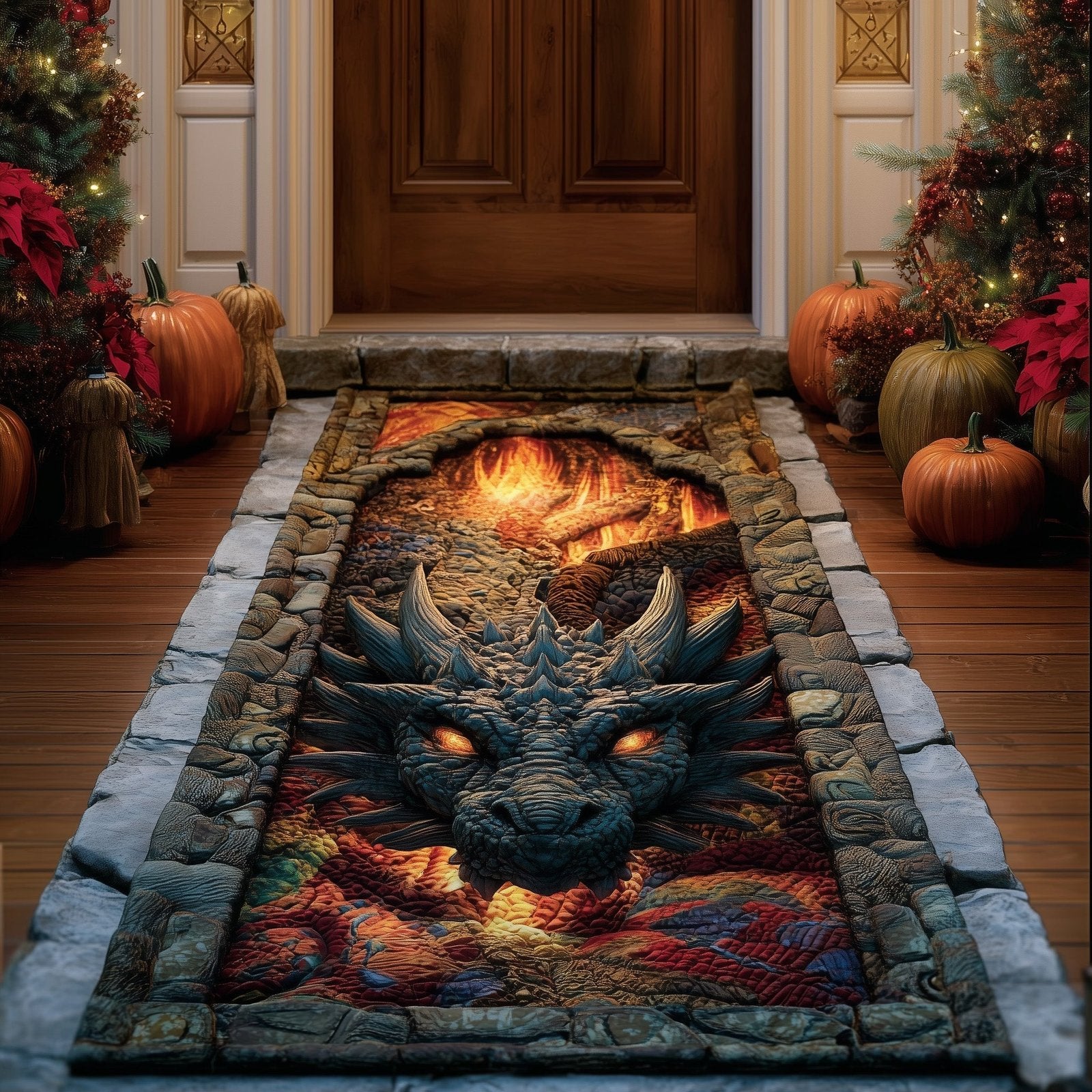 Lava Dragon Runner Rug - Nature Design | Serene Runner Rug