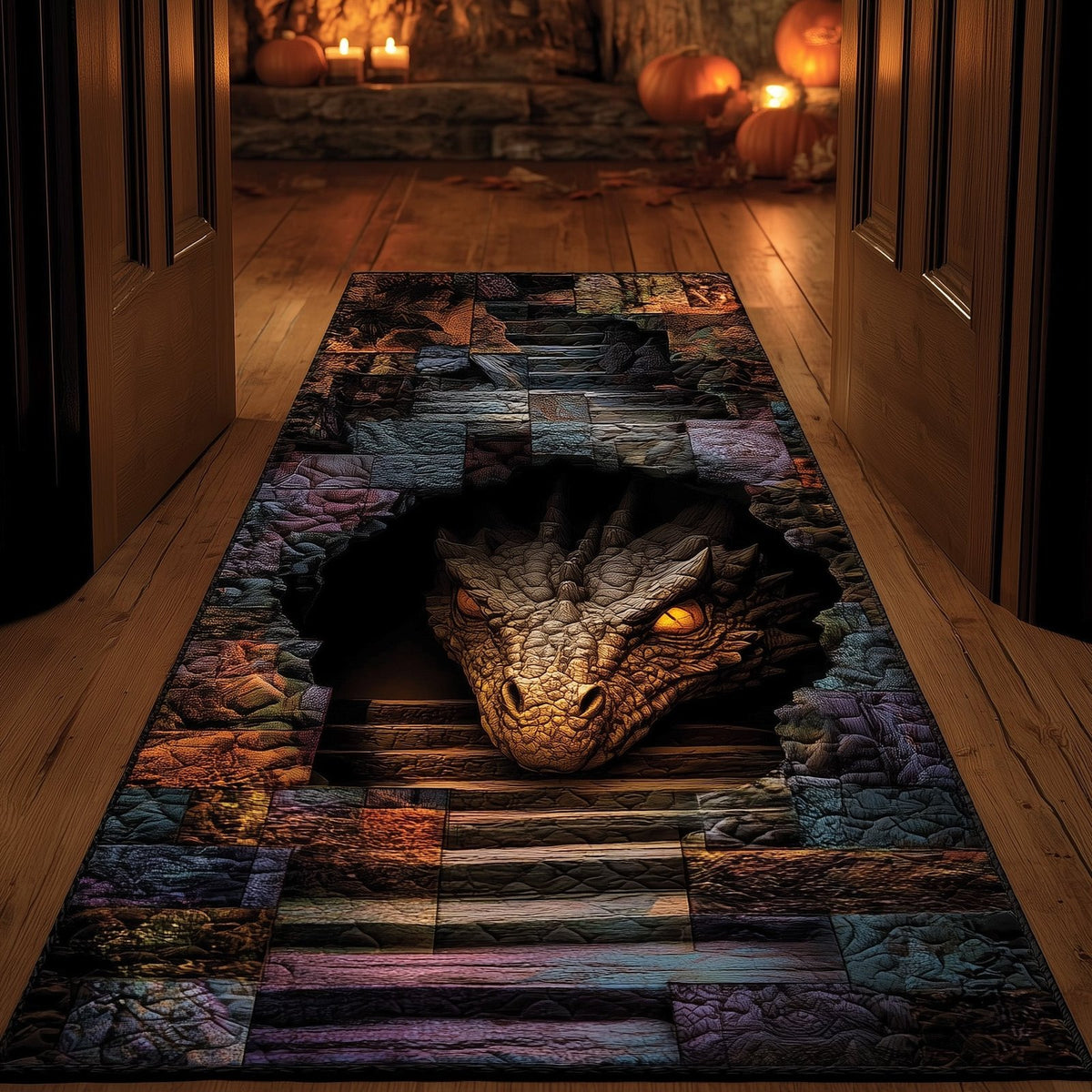Lava Dragon Runner Rug - Nature Design | Serene Runner Rug