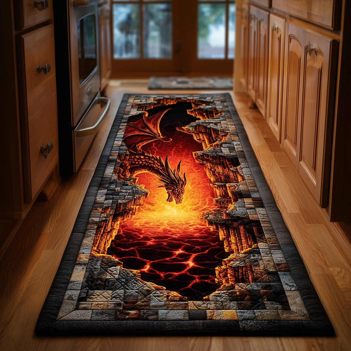 Lava Dragon Runner Rug - Nature Design | Serene Runner Rug