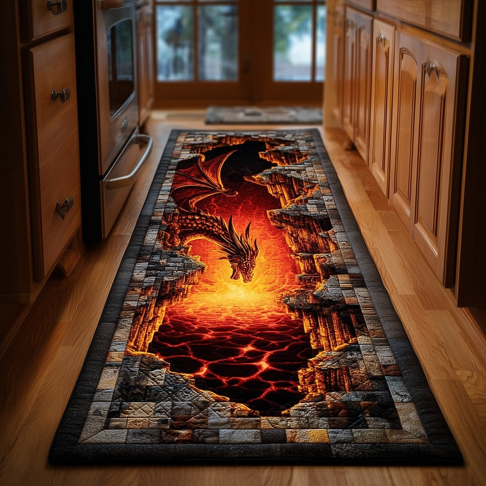 Lava Dragon Runner Rug - Nature Design | Serene Runner Rug