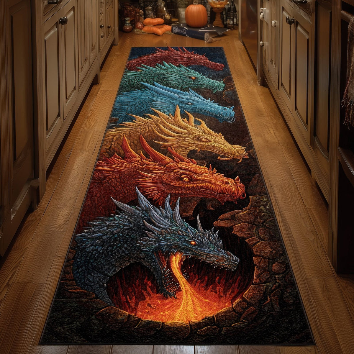 Lava Dragon Runner Rug - Nature Design | Serene Runner Rug