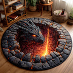 Lavaheart Guardian Round Mat Rug - washable non-slip printed rug