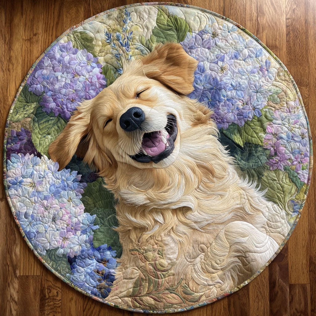 Lavender Smile Round Mat Rug - washable non-slip printed rug