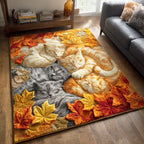 Lazy Cat Naps area rug in a living room
