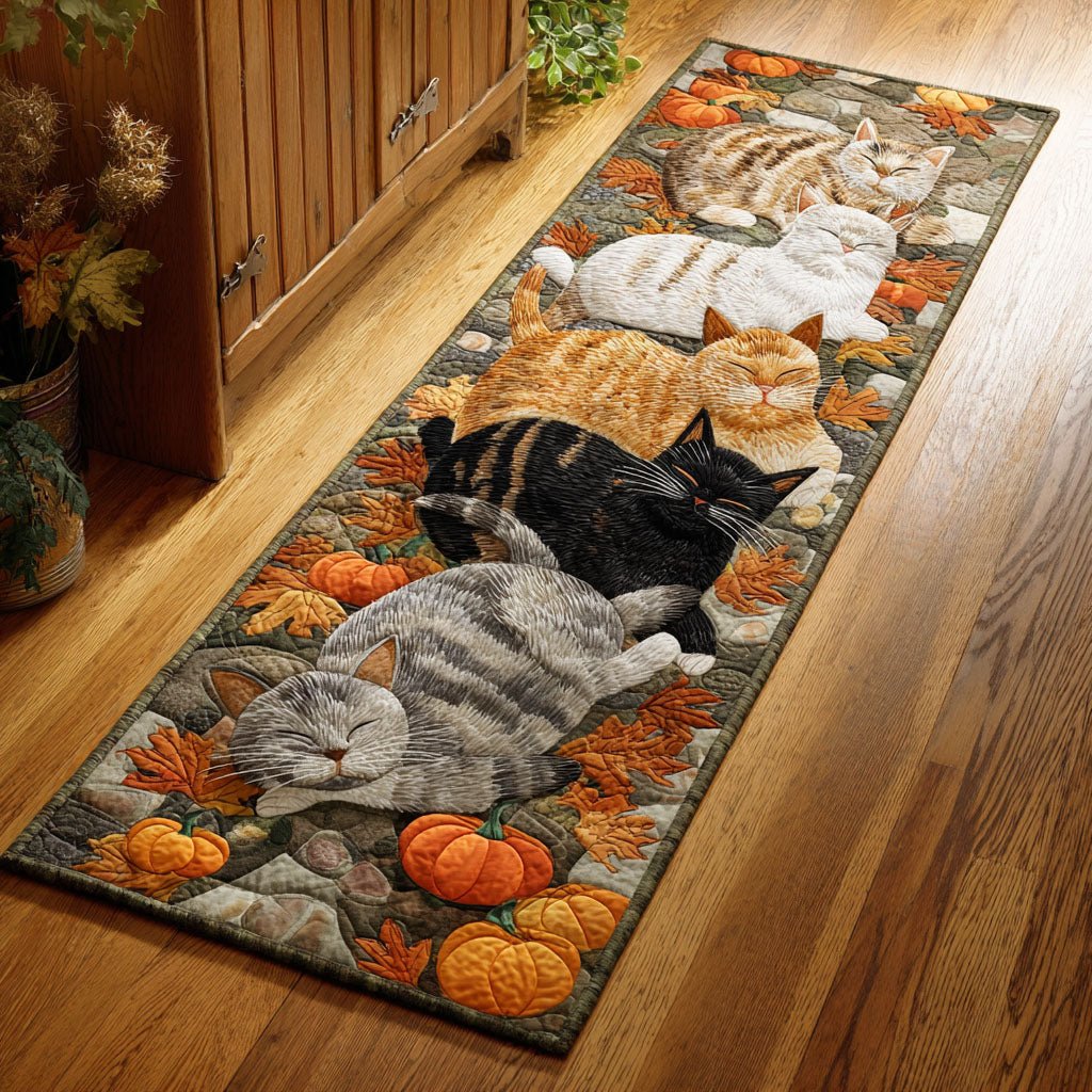 Lazy Cat Runner Carpet Runner Rug - Cute Pet Design | Animal Printed Runner Rug