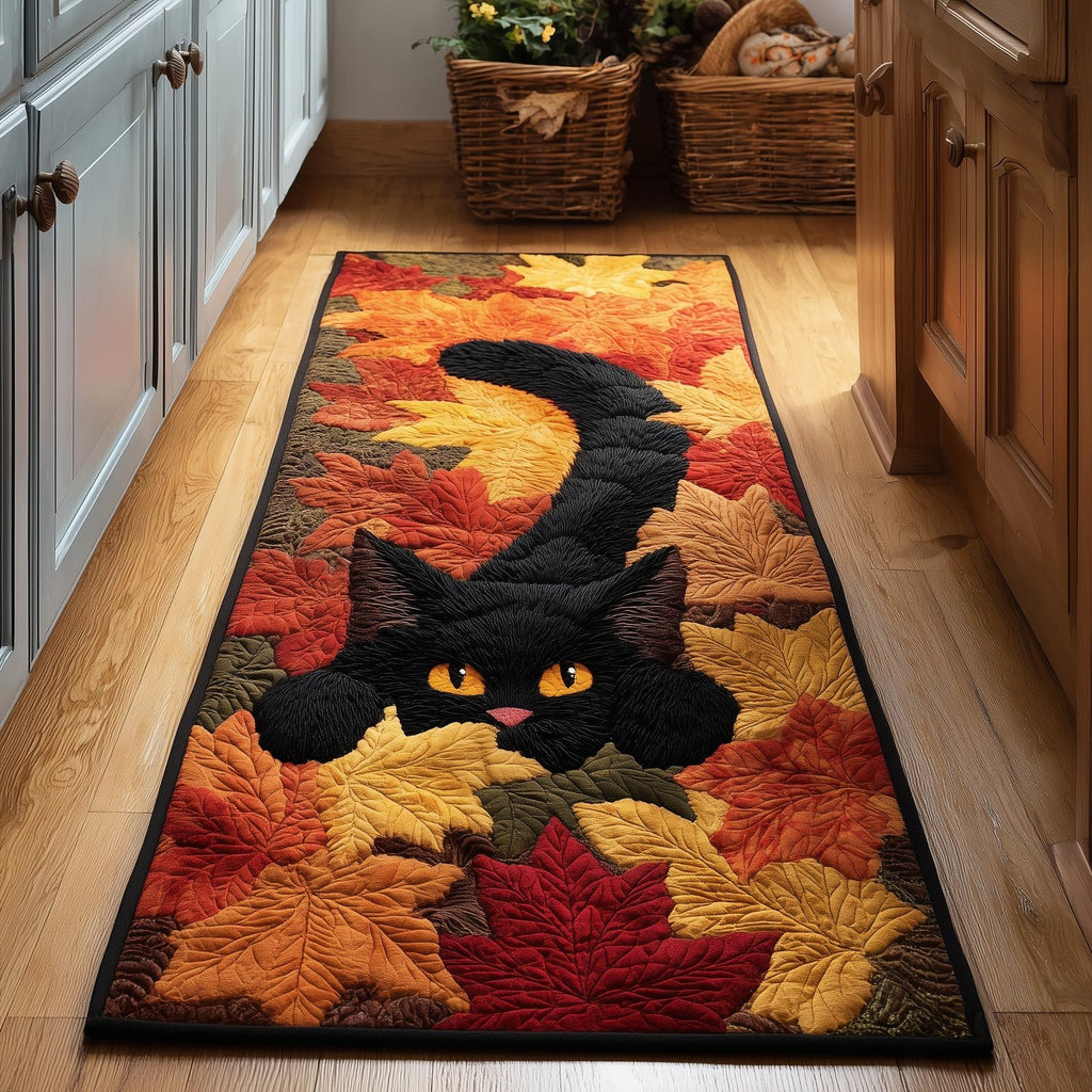Leafy Feline Runner Rug - Nature Design | Serene Runner Rug