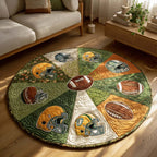 Legacy Football Round Mat Rug - washable non-slip printed rug