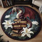 Legendary Dragon Round Mat Rug - washable non-slip printed rug