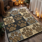 Leopard Paw area rug in a living room