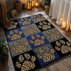 Leopard Paw area rug in a living room