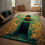 Leprechaun Gold Vault area rug in a living room