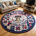 Liberty Bell Round Mat Rug - washable non-slip printed rug