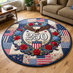 Liberty Crest Round Mat Rug - washable non-slip printed rug