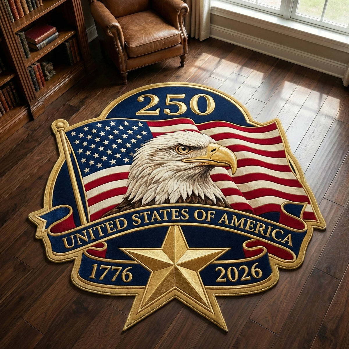 Liberty Eagle Custom Shape Area Rug - Cute Animal Design | Die-Cut Non-Slip Rug - washable non-slip printed rug