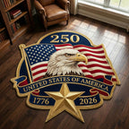 Liberty Eagle Custom Shape Area Rug - Cute Animal Design | Die-Cut Non-Slip Rug - washable non-slip printed rug