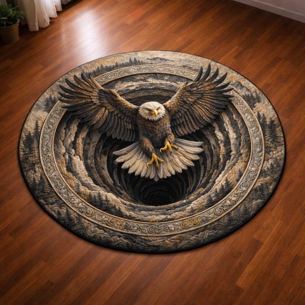 Liberty Eagle Round Mat Rug - Nature Design | Serene Home Decor